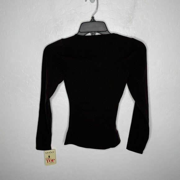 Spanx Brown Bittersweet Control Classic Long Sleeve Top - Picture 4 of 9